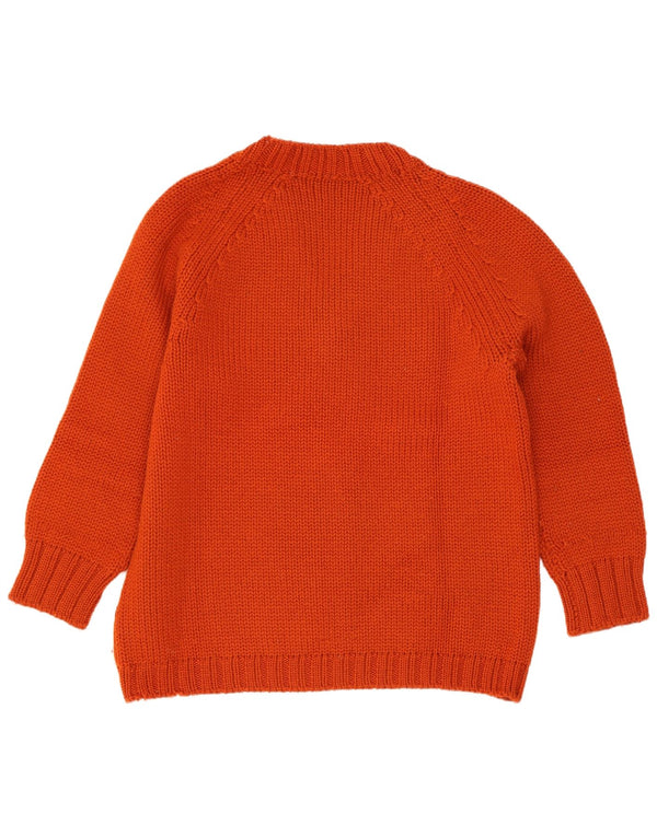 Vintage Dame V-hals sweater UK 14 Medium Rød