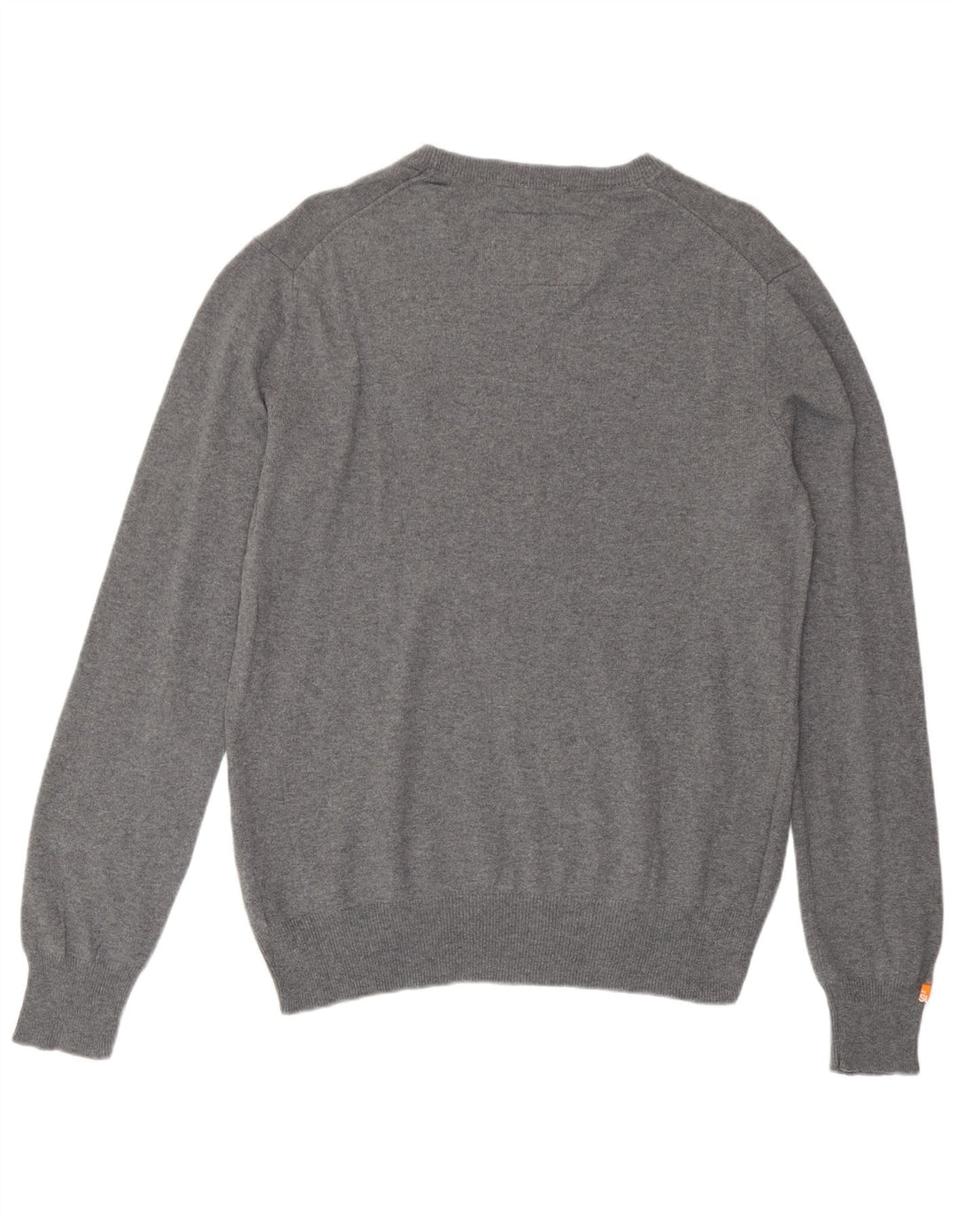 Superdry sweater med rund hals til mænd, stor grå flækket bomuld