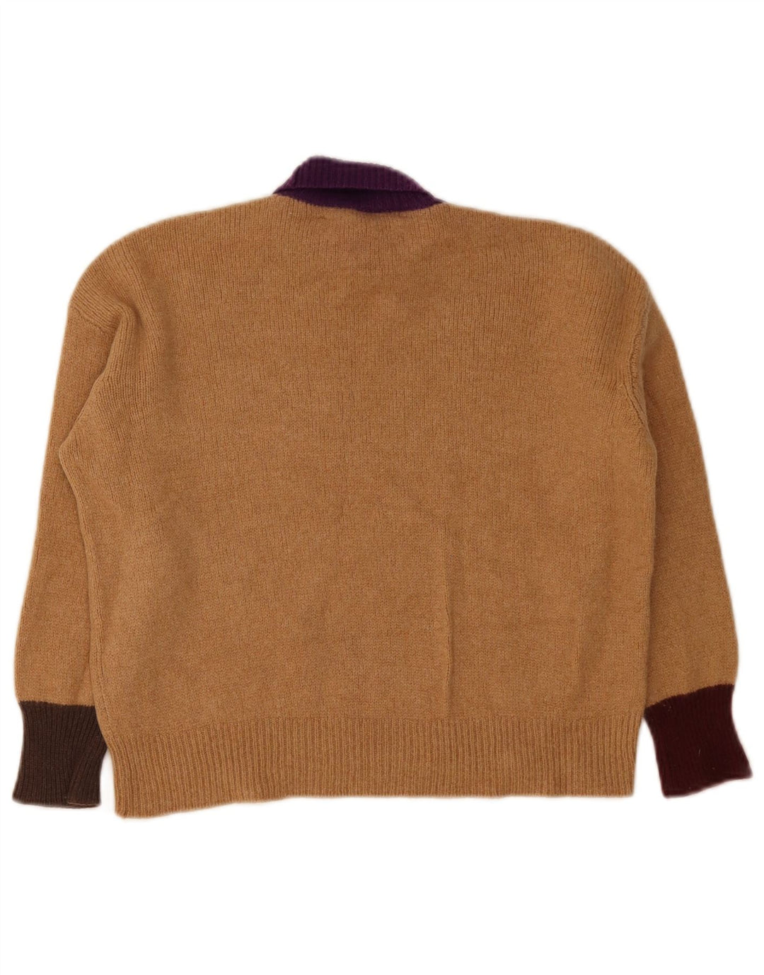 Marni Dame Crop Roll Neck Jumper Sweater IT 40 Small Brown Colourblock
