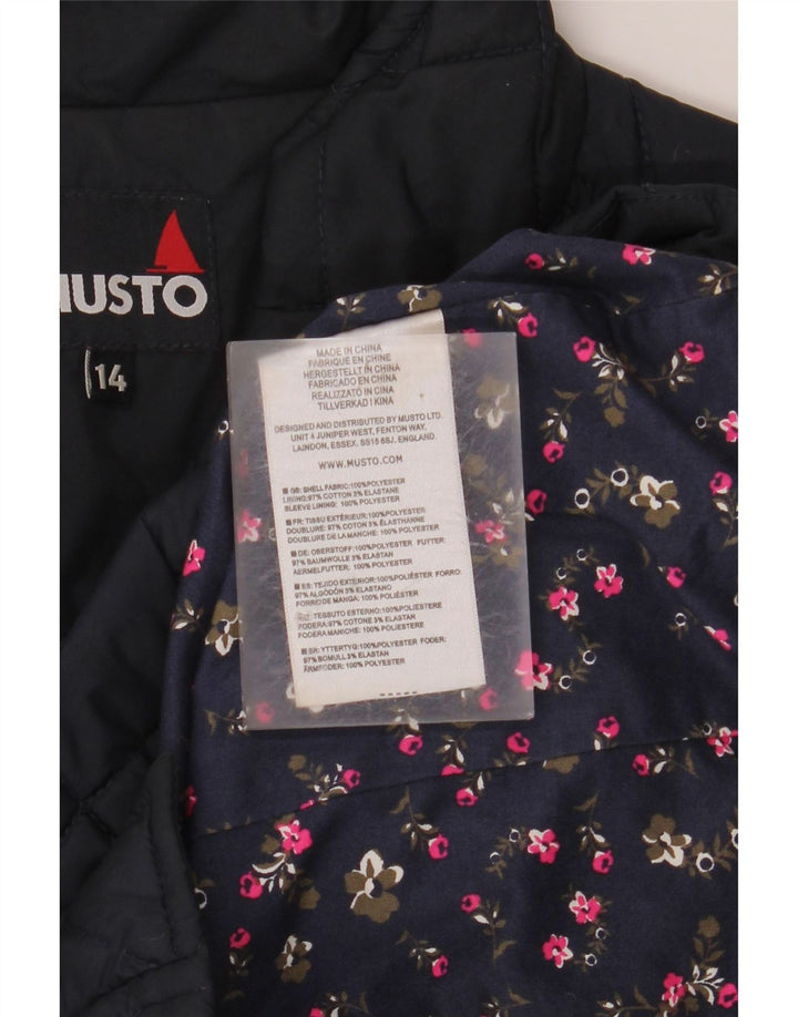 MUSTO Quiltet jakke til kvinder UK 14 Stor marineblå polyester