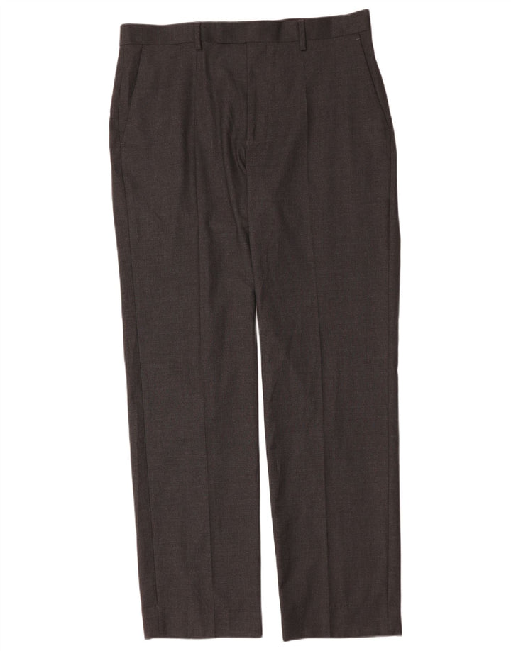 Marks & Spencer Herre Straight Regular Fit Suit Bukser W34 L33 Grå