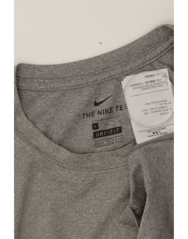 Nike Herre Dri Fit T-Shirt Top Stor Grå Polyester