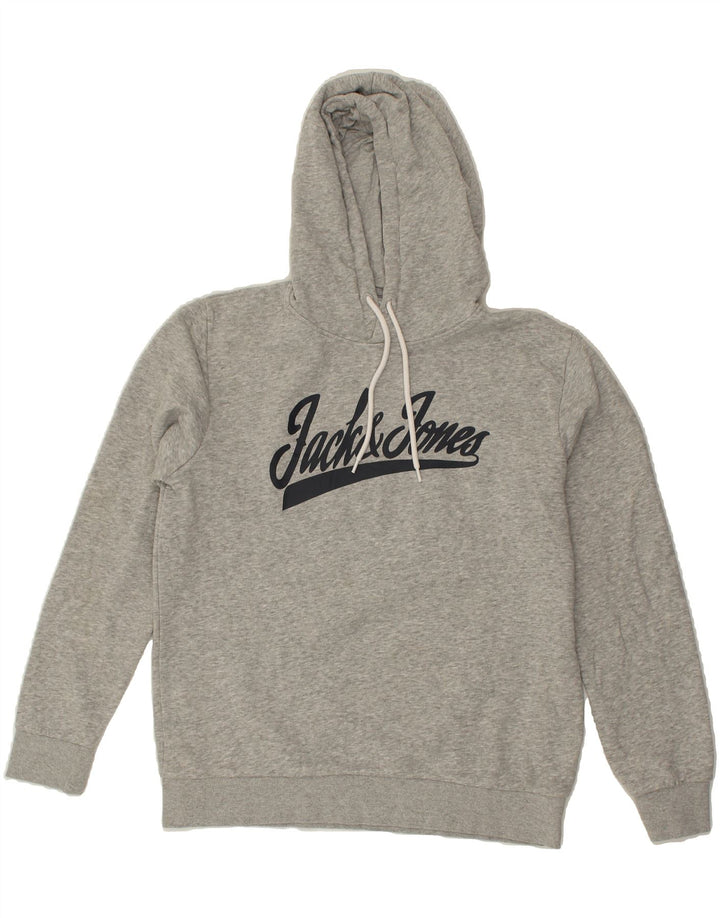 JACK & JONES Mens Graphic Hoodie Jumper Large Grey Cotton | Vintage Jack & Jones | Thrift | Second-Hand Jack & Jones | Used Clothing | Messina Hembry 