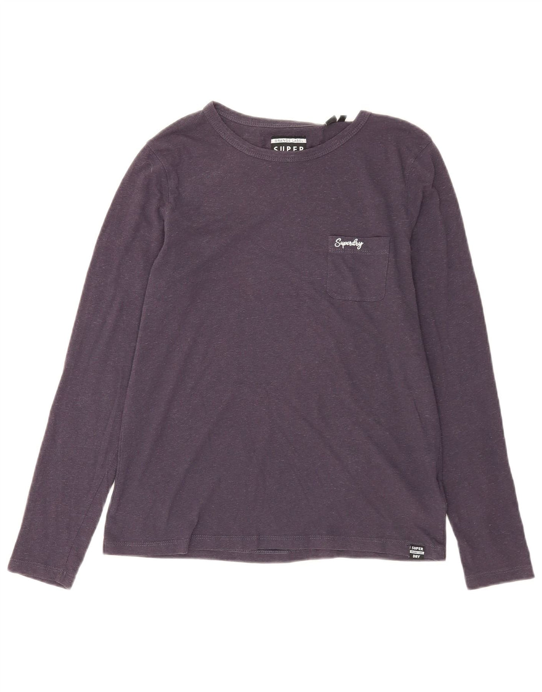 Superdry Dametop Langærmet UK 12 Mellem marineblå bomuld