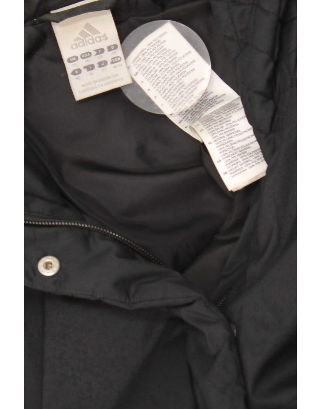 Adidas Polstret Damejakke UK 14 Stor Sort Polyester