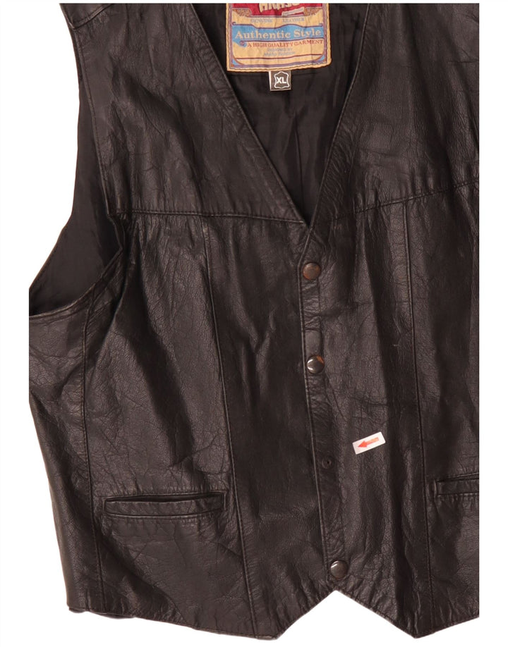 Akaso herre læder vest XL sort læder