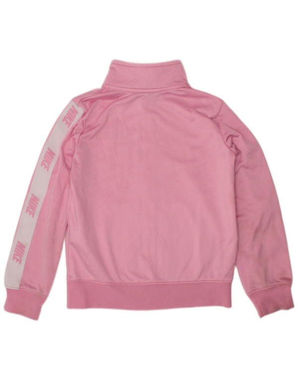 NIKE Boys Graphic Tracksuit Top Jacket 3-4 Years XS Pink Polyester