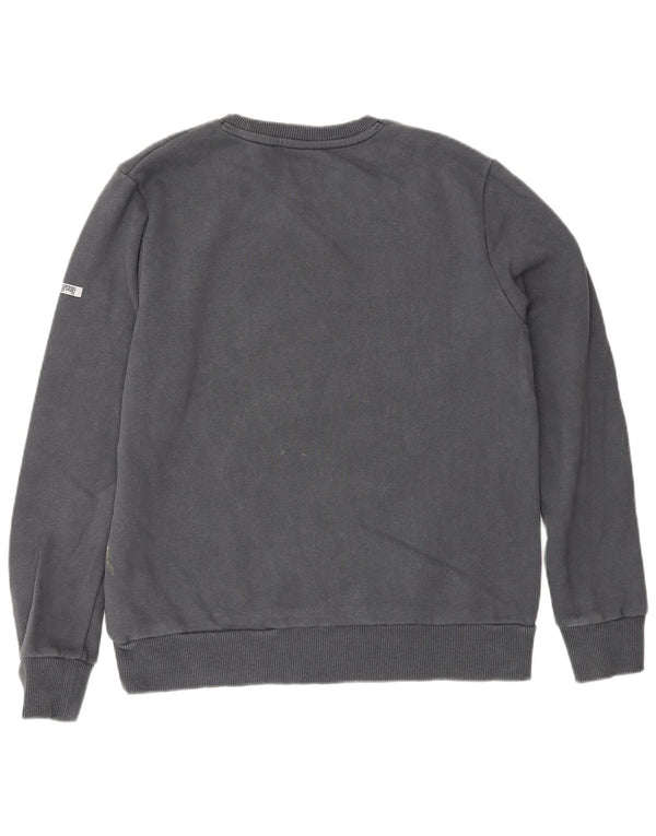Superdry Womens Graphic Loose Fit Sweatshirt Jumper UK 12 medium Grey