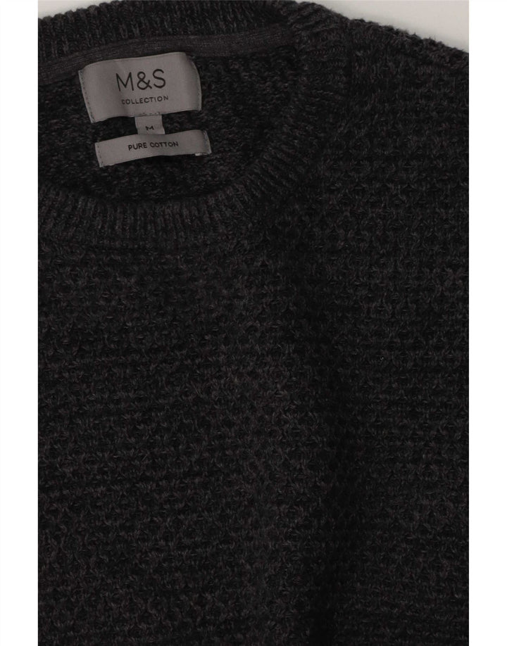 Marks & Spencer Herre sweater med rund hals, mellemgrå bomuld