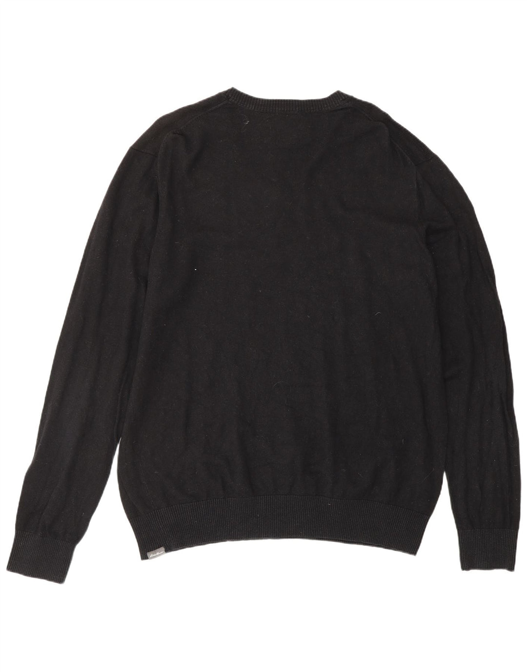 Eddie Bauer Herre V-hals sweater XL sort bomuld