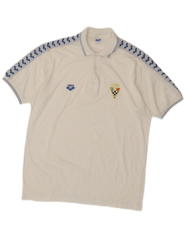 Arena Herre grafisk poloshirt Medium White