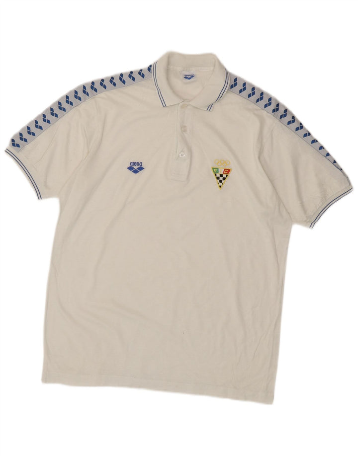 Arena Herre grafisk poloshirt Medium White