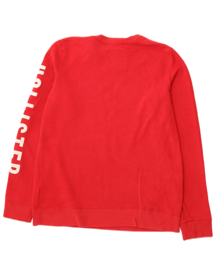 HOLLISTER Womens Graphic Sweatshirt Jumper UK 14 Medium Red Cotton