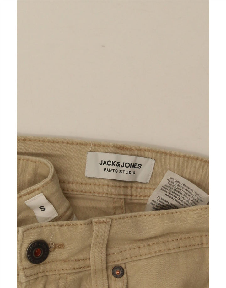 JACK & JONES Chino Shorts til mænd Small W31 Beige Bomuld