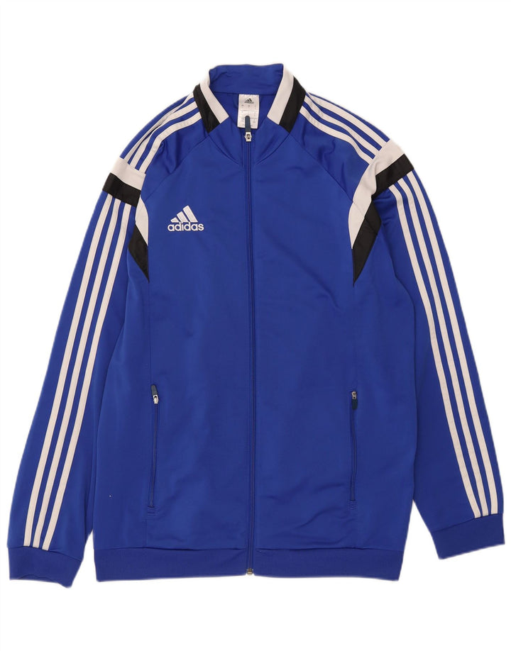 Adidas Træningsdragt til mænd, topjakke, stor blå farveblok polyester