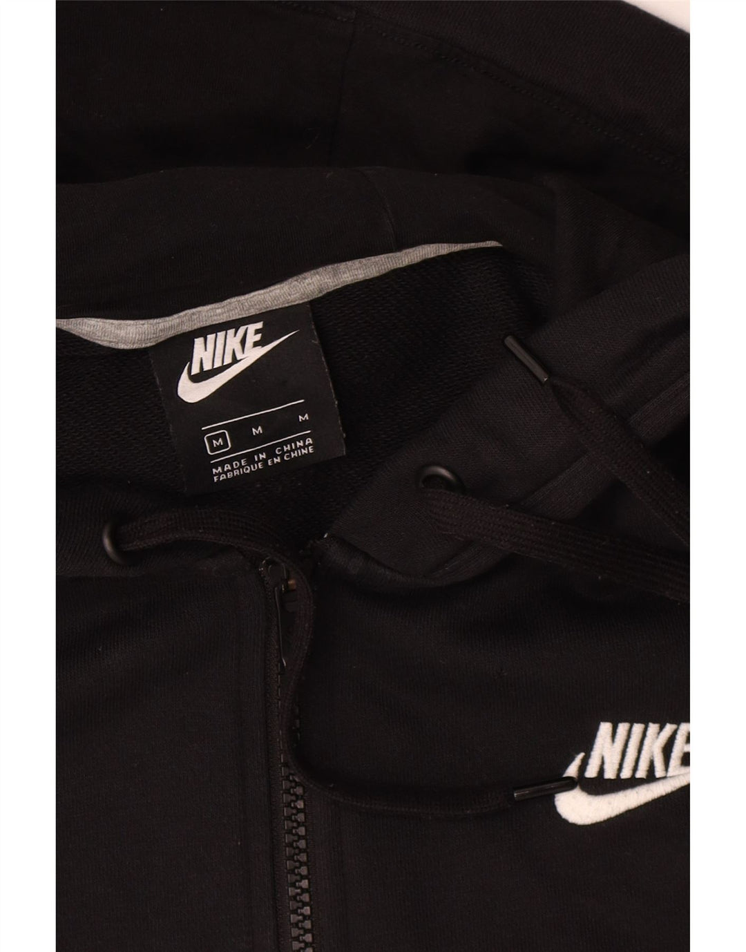 Nike hættetrøje med lynlås til kvinder UK 14 Medium Sort bomuld