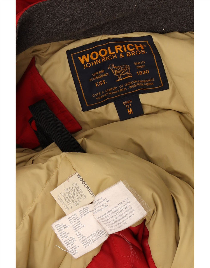 Woolrich Polstret hættejakke til kvinder UK 14 Medium Rød Nylon