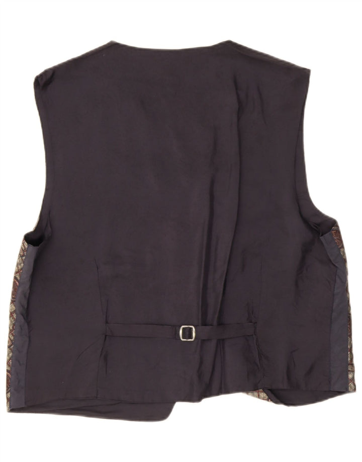 Vintage herre abstrakt mønster vest, stor grå retro
