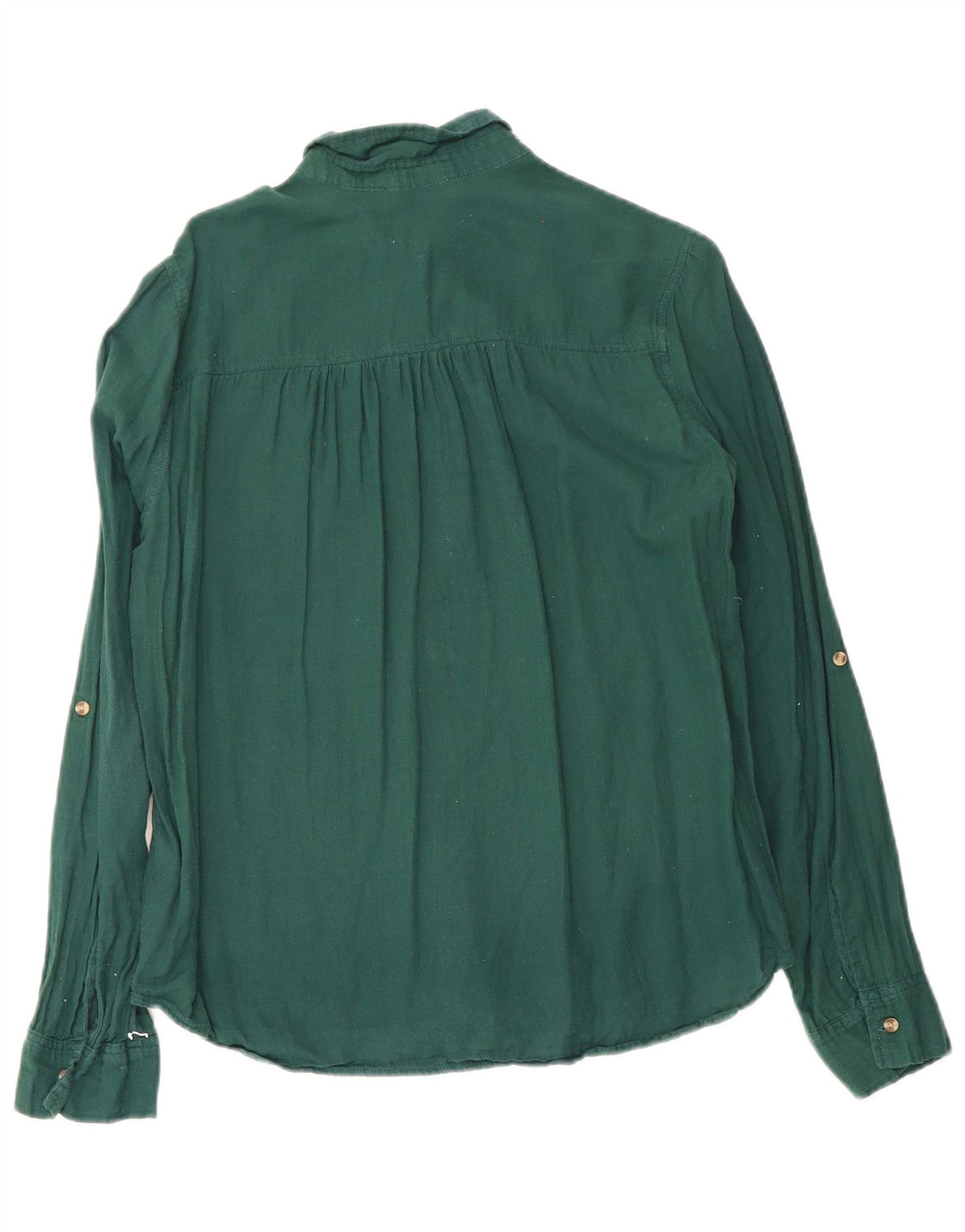 Hollister Dame Pullover Shirt UK 14 Medium Green Cotton
