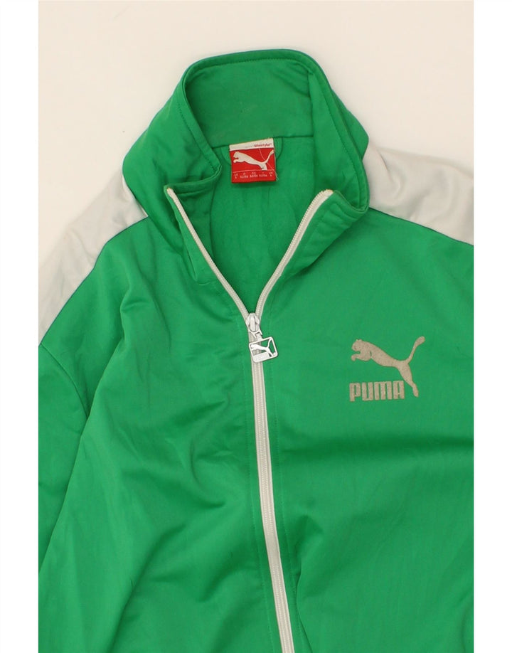 PUMA Træningsdragt til mænd, topjakke, stor grøn polyester