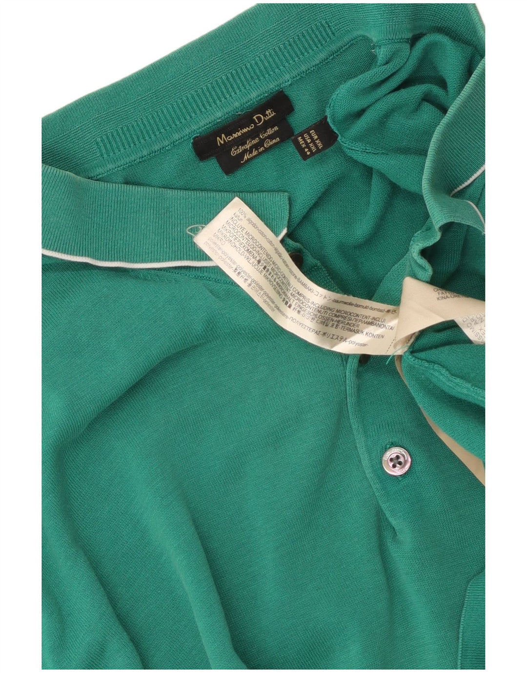 Massimo Dutti Herre Polo Shirt 2XL Grøn Bomuld