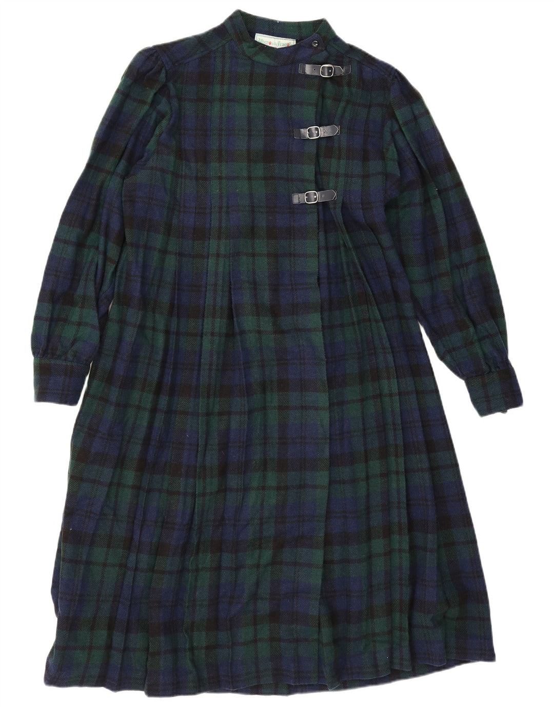 Vintage Dame Langærmet Maxikjole IT 42 Medium Flerfarvet Ternet