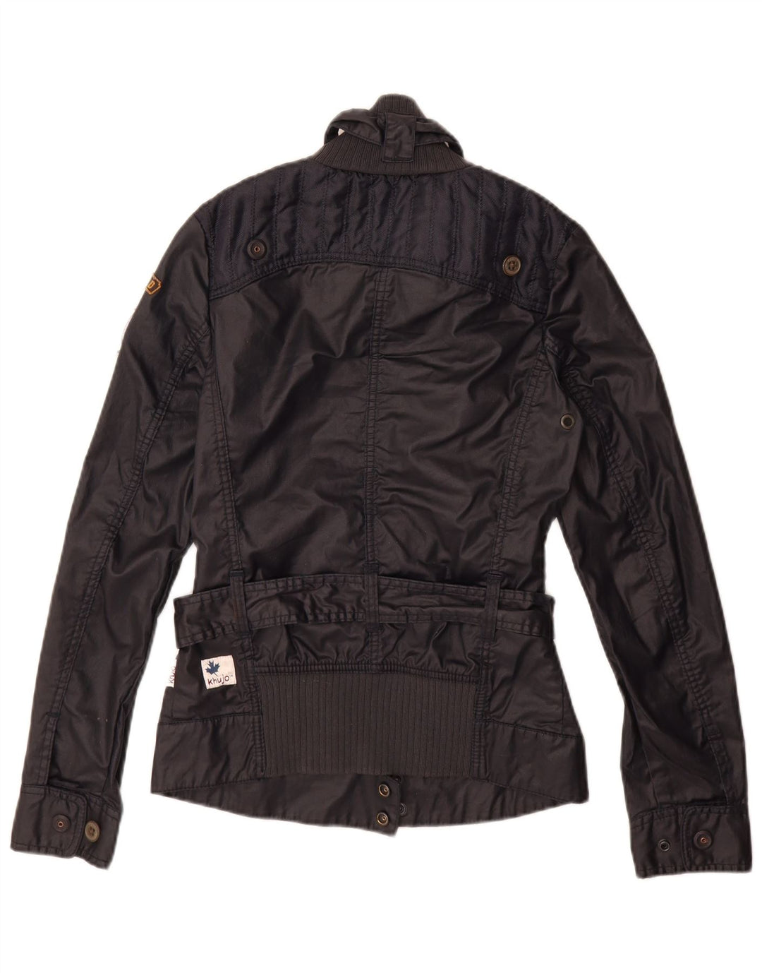 KHUJO Kvinder Utility Jacket UK 10 Small Navy Blue Cotton