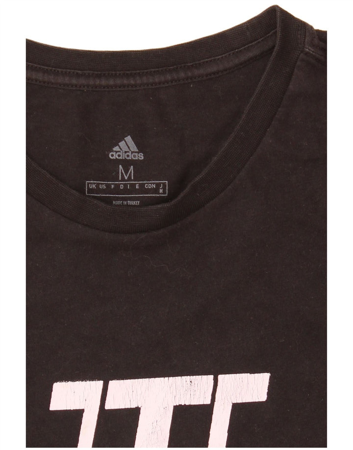 Adidas Herre grafisk T-shirt Top Medium Sort