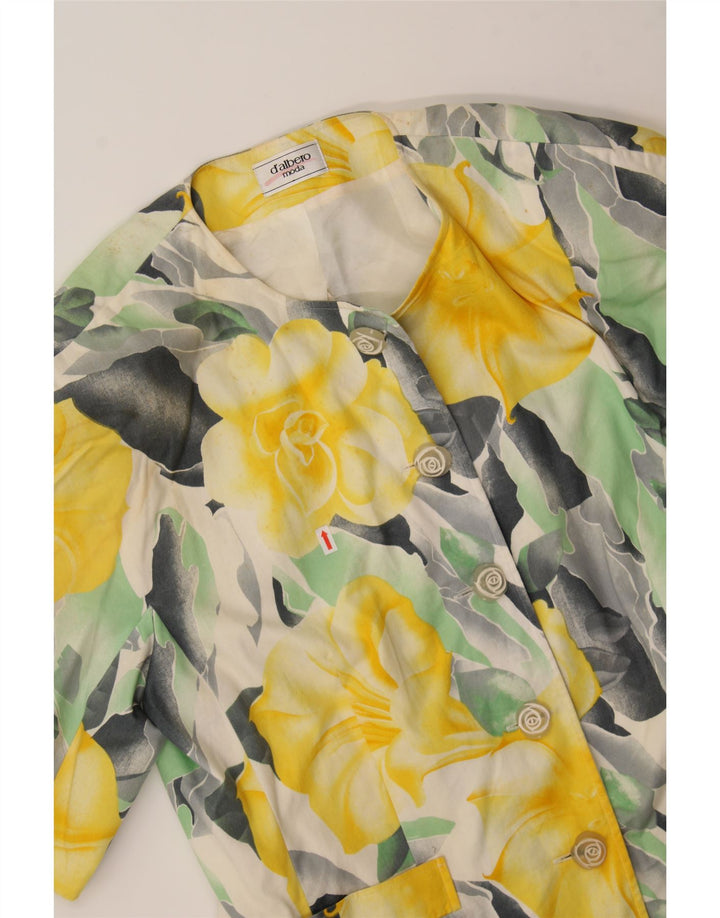 VINTAGE Womens Short Sleeve Blazer Jacket IT 44 Medium Multicoloured Vintage Vintage and Second-Hand Vintage from Messina Hembry 