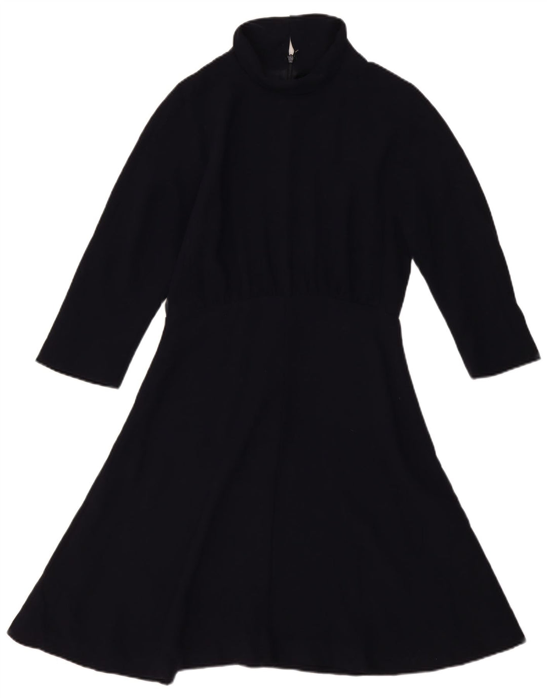 Jigsaw Dame 3/4-ærmet A-line kjole UK 12 Medium Navy Blue Polyester