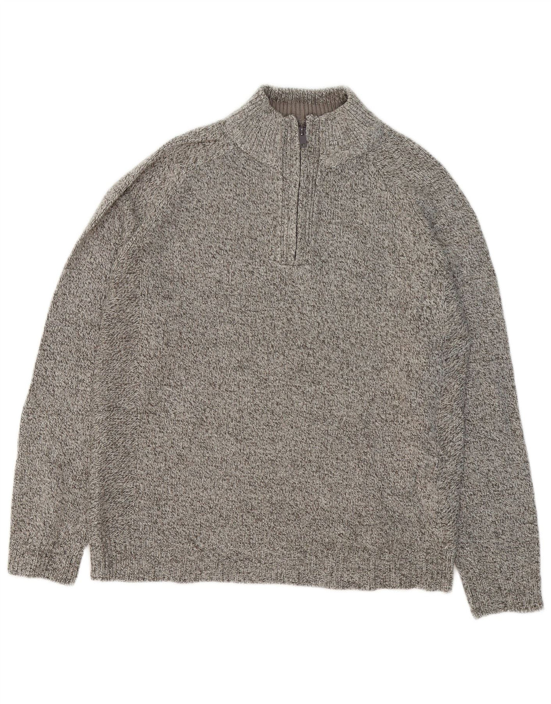 Marks & Spencer Herre sweater med lynlåshals mellemgrå flækket