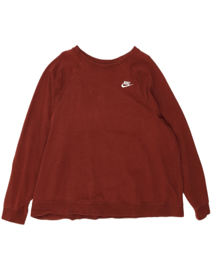 NIKE Mens Oversized Sweatshirt Jumper XL Brown Cotton Vintage Nike and Second-Hand Nike from Messina Hembry 