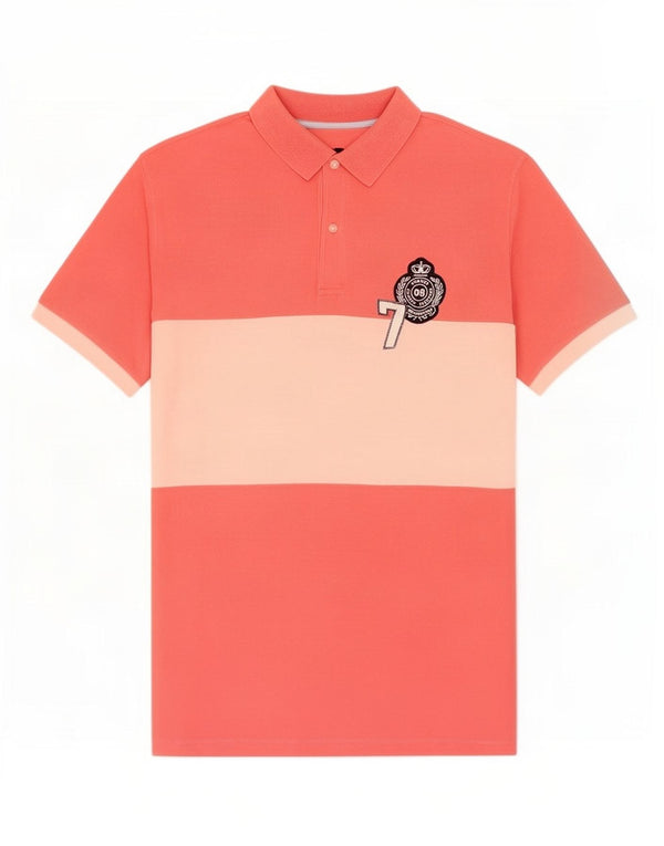 Massimo Dutti Herre poloshirt XL Pink Colourblock Bomuld
