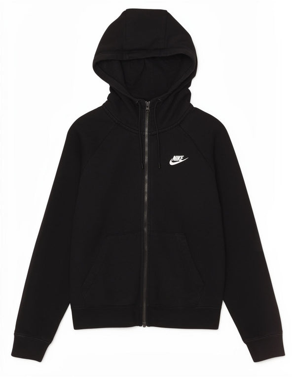 Nike hættetrøje med lynlås til kvinder UK 6 XS Black Cotton Sports