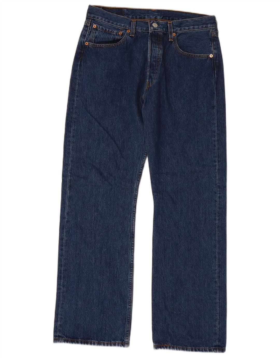 Levi's Herre 501 Straight Jeans W32 L30 Marineblå Bomuld