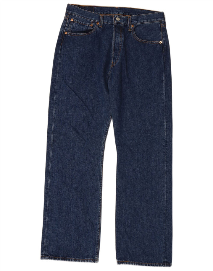 Levi's Herre 501 Straight Jeans W32 L30 Marineblå Bomuld