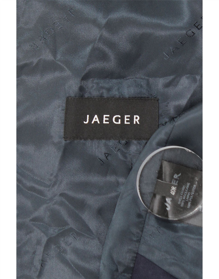 JAEGER Herrevest UK 40 Mellem marineblå uld