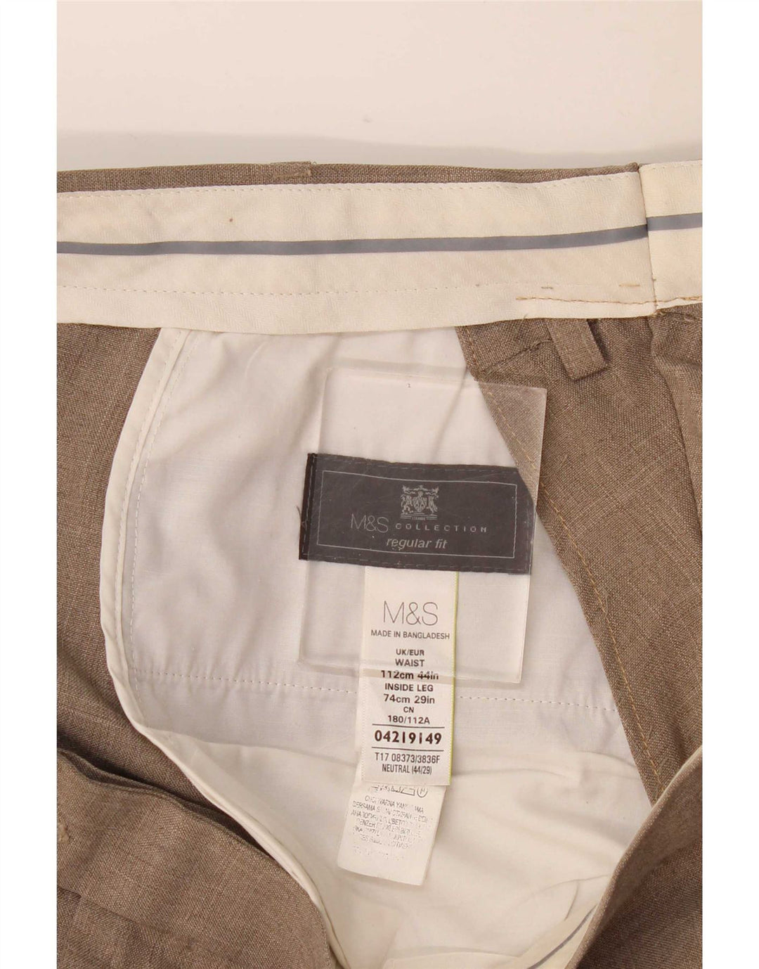 Marks & Spencer Herre Pegged Regular Fit Suit Bukser W44 L29 Beige
