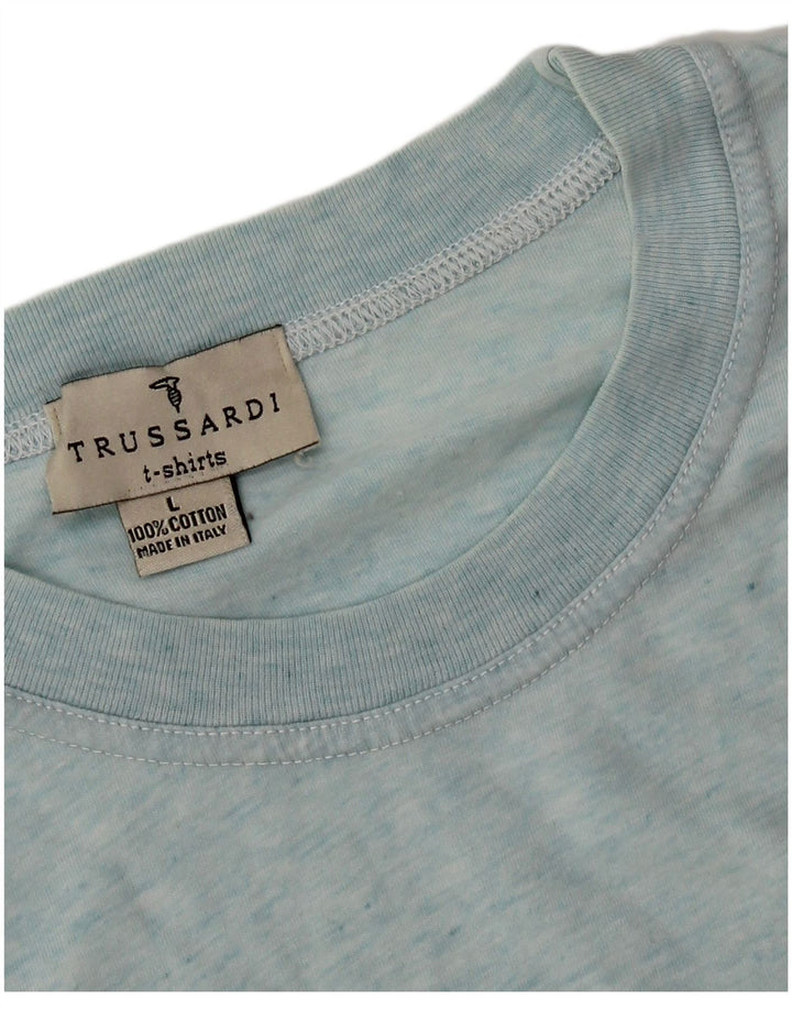 Trussardi Herre T-Shirt Top Stor Blå Bomuld