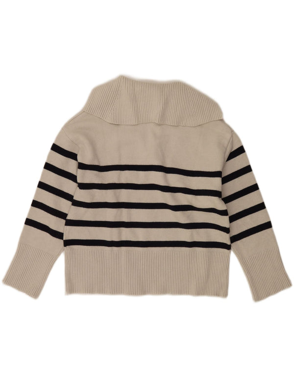 Zara Dame Rullehals Sweater UK 10 Small Off White Stribet