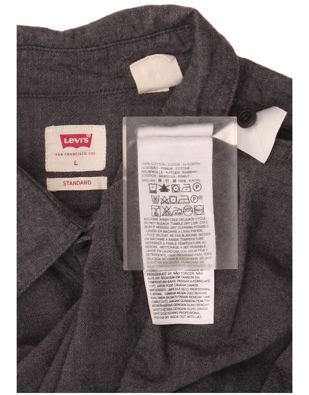 LEVI'S Kortærmet skjorte til mænd i standard pasform Stor grå bomuld