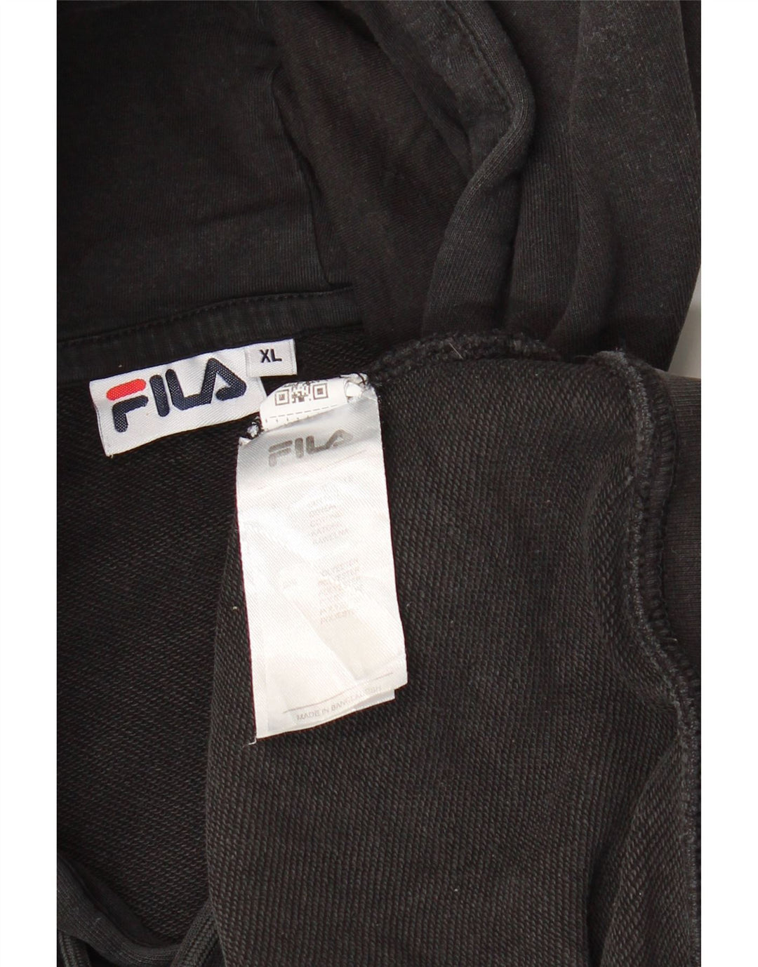 FILA Oversized grafisk hættetrøje til kvinder UK 18 XL Sort bomuld