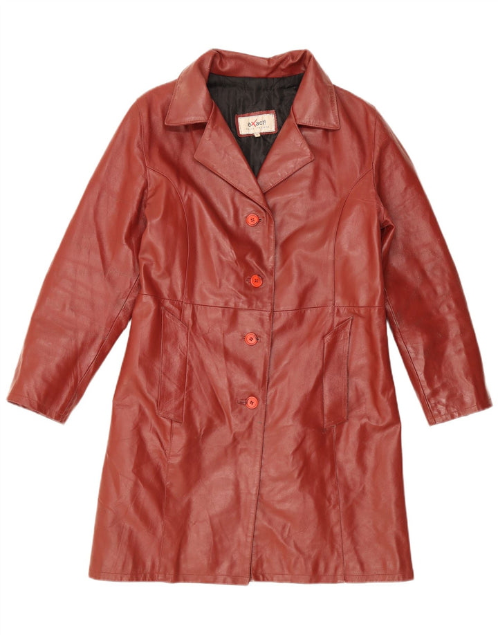 Vintage læderfrakke til kvinder UK 14 Large Maroon Læder