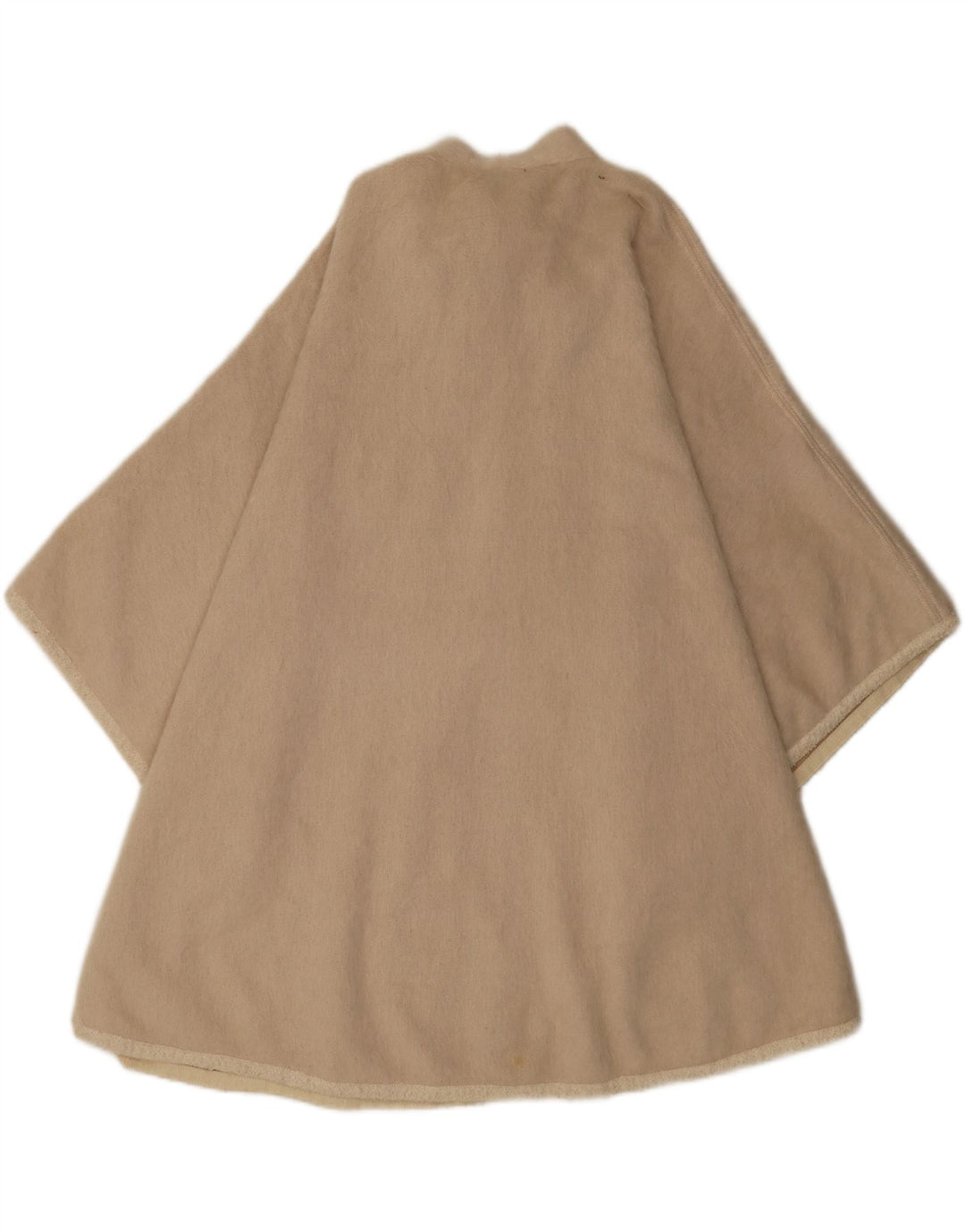 Vintage Dame Cape Coat One Size Beige Virgin Wool