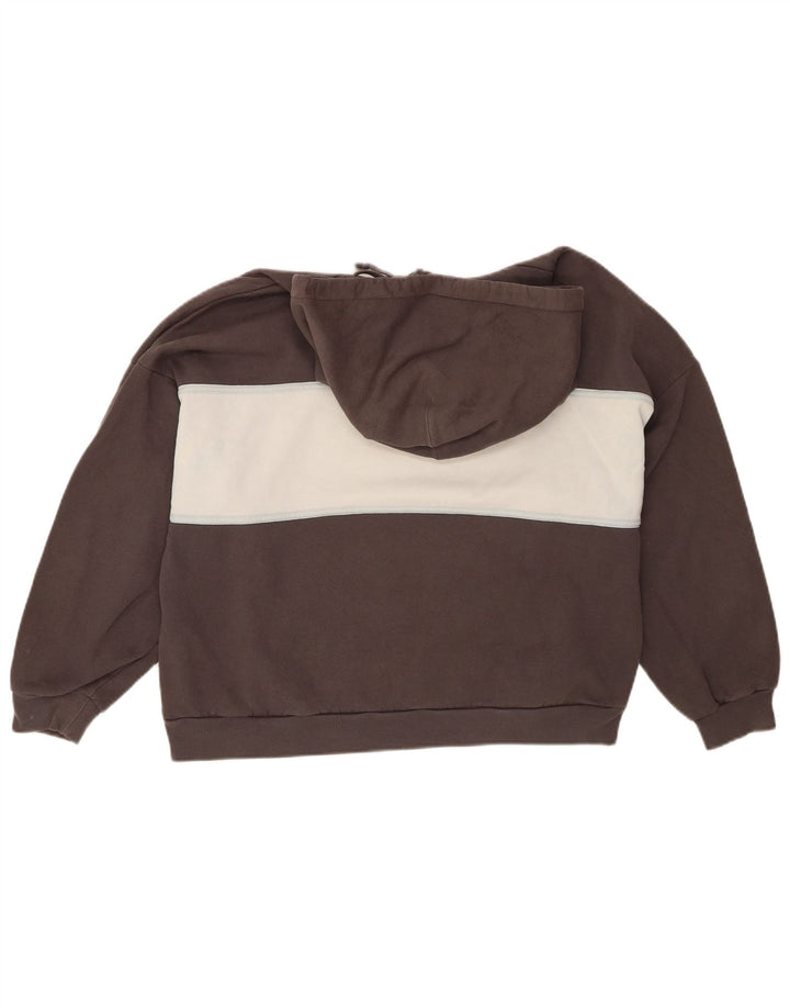 LEVI'S Womens Oversized Hoodie Jumper UK 14 Medium Grey Colourblock