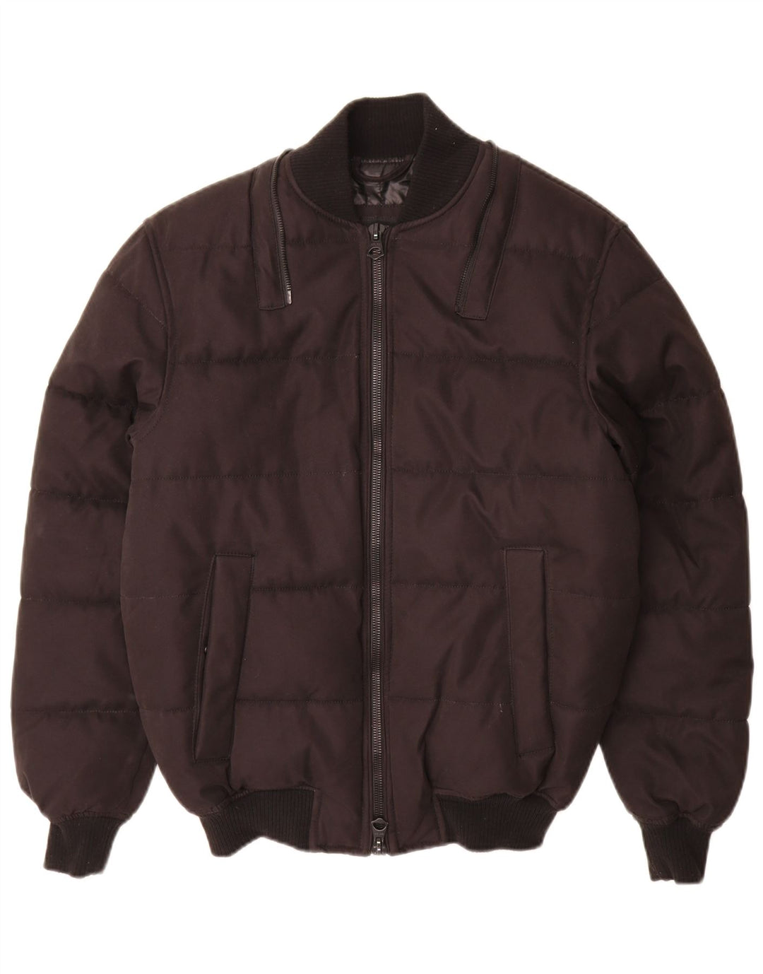Zara Herre polstret jakke UK 36 Lille sort polyester