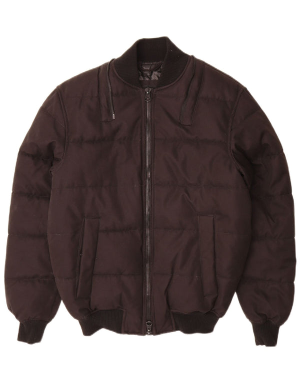 Zara Herre polstret jakke UK 36 Lille sort polyester