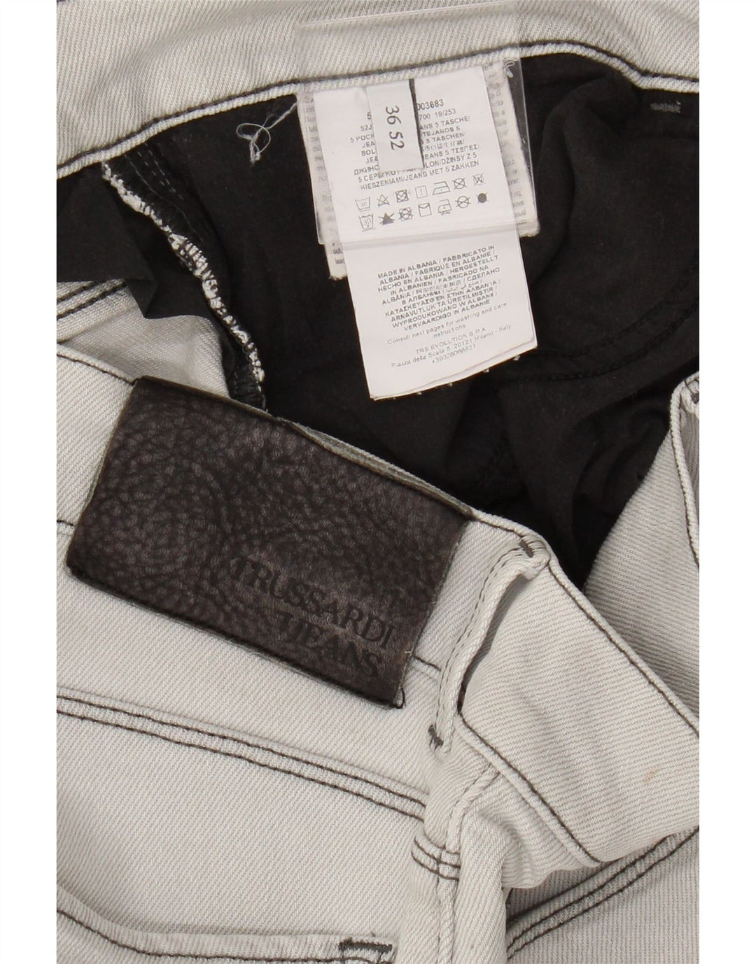 Trussardi Herre Slim Jeans W36 L27 Grå Bomuld