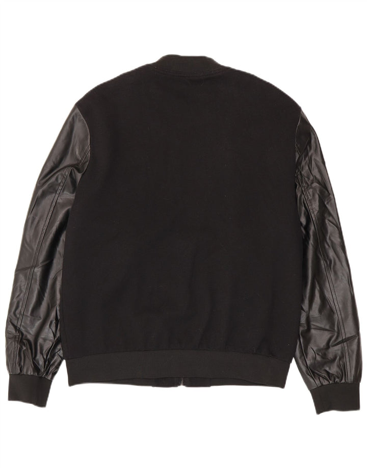 Zara Herre Bomber Jacket UK 42 XL Sort Polyester