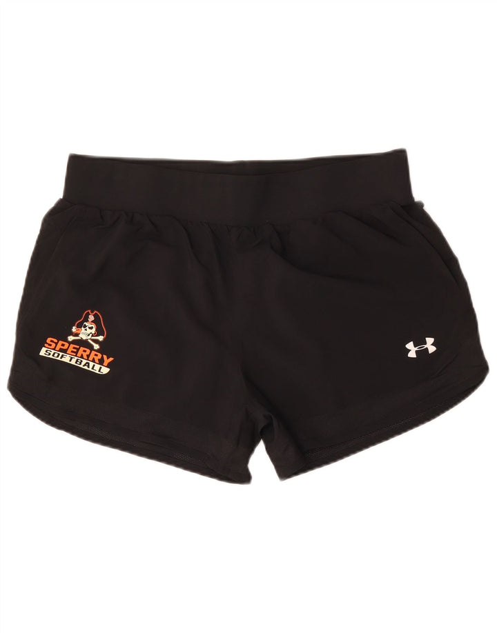 Under Armour Graphic Sports Shorts til kvinder UK 14 Large Black Polyester